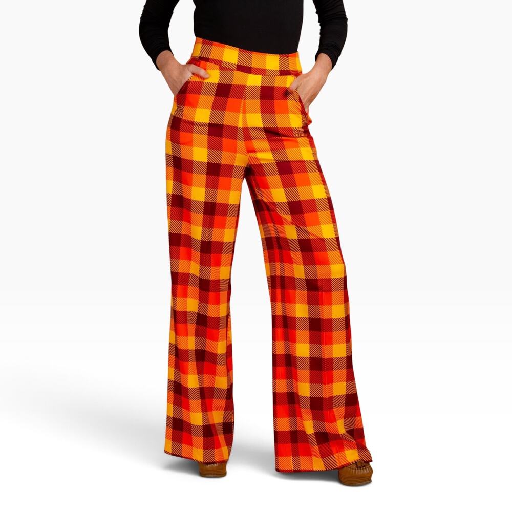 Those 70s Pants Women's Plaid Thanksgiving Slacks EUC